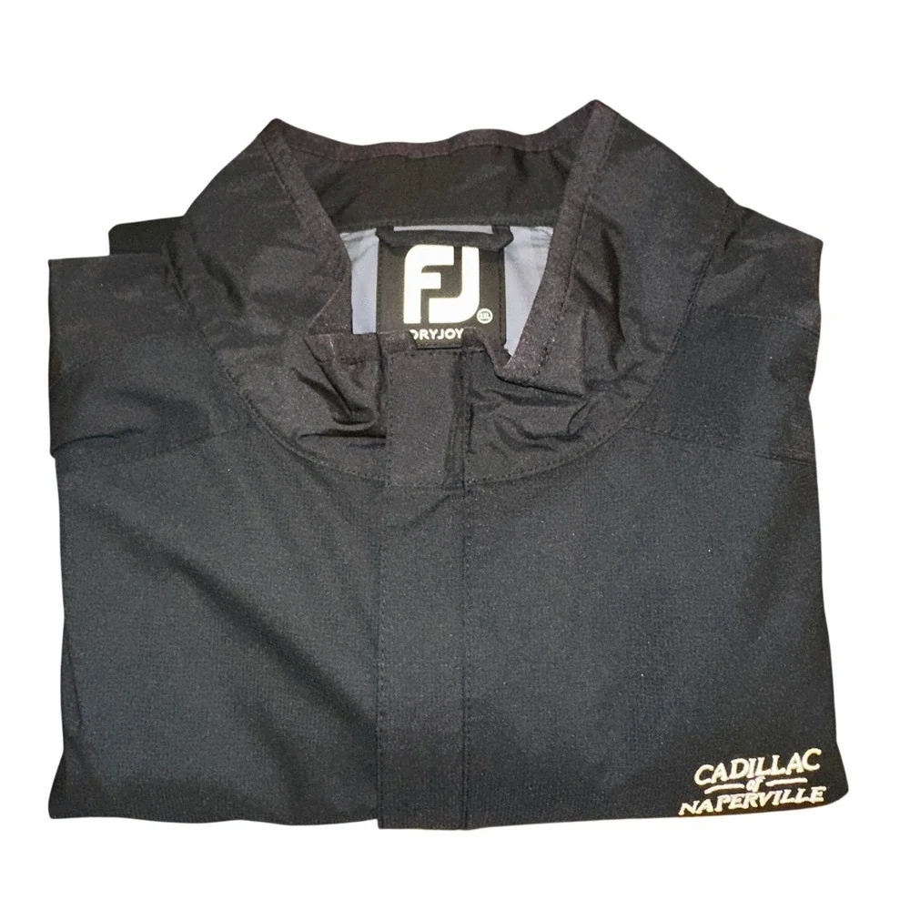 FootJoy DryJoys HydroLite Golf Full Zip Off Cuffs Jacket Mens 2XL Black Cadillac